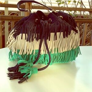 Boden Suede Fringed Bag